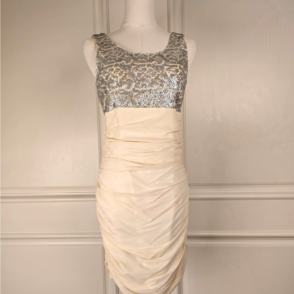 A cream and silver Alice + Olivia evening dress size 4